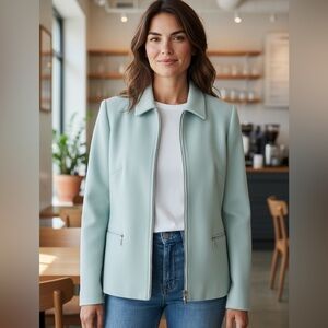 Basler Light Blue Blazer, Elevated Office Workwear - Sophisticated - Size 16